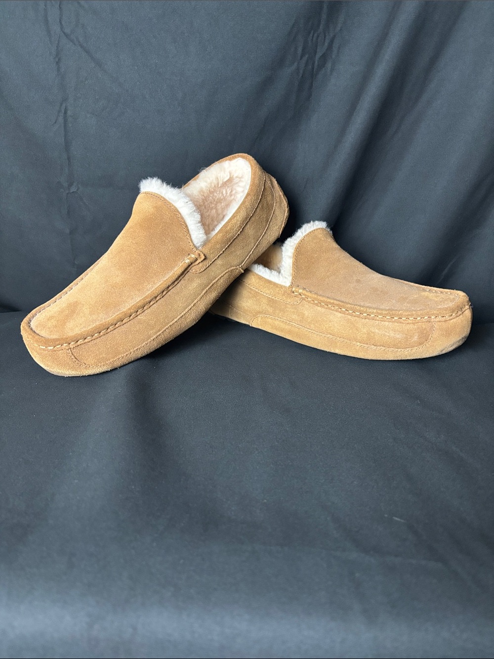 UGG Men's Suede Slip-On Moccasins in Chestnut